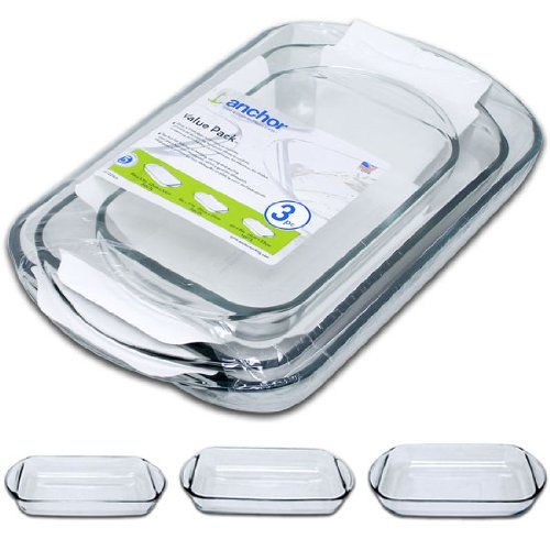 3 Piece Bake & Serve Glassware Set