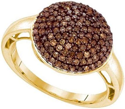 0.6 cttw 10k Yellow Gold Cognac Brown Diamond Engagement Ring (Sizes 3-11)