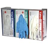 San Jamar Clear Plexiglas Disposable Glove Dispenser, Three-Box, 18w x 3-3/4d x 10h