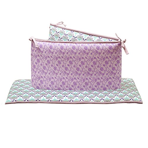 Zoe Scallop, Lavender, Purple Floral Crib Bumper