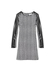 Plaid Print 2015 Cotton/Polyester Long Sleeves  Dress