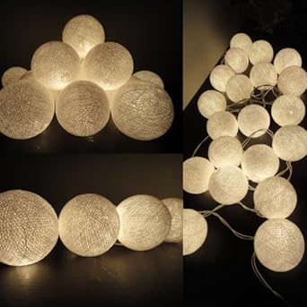 Guirlande Lumineuse LED De Boules Blanches De Flowerglow