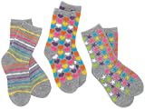 Jacques Moret Girls 7-16 Grey/multi Colored Girls 3 Pack Anklets