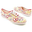 VANS Authentic Lo Pro Skate Peace Design Shoes White Mens