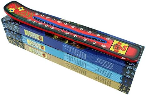Zen Mood Incense Gift Pack - 3 Boxes of Assorted Indian God Incense and 1 Hand Painted Incense Holder with Ganesh Design - Red