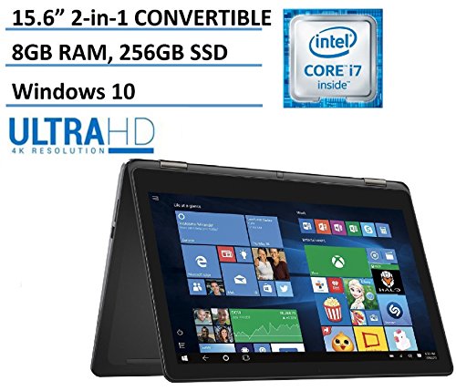 Dell Inspiron 15 7000 7568 15.6-Inch Convertible 2-in-1 Touchscreen Laptop with Backlit Keyboard (Intel 6th Gen i7-6500U, 256GB SSD, 8GB DDR3, Windows 10)(Certified Refurbished)Â­