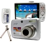 SVP Xthinn-737 Silver 7MP 3x Optical zoom 3-inch LCD Digital Camera + FREE AA Rechargeable Set & Tripod