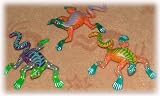 Oaxacan Wood Carving - Coiled Tail Iguana/Lizard
