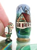 Mini Bavarian Nutcracker Russian Nesting Doll 2pc./1.5
