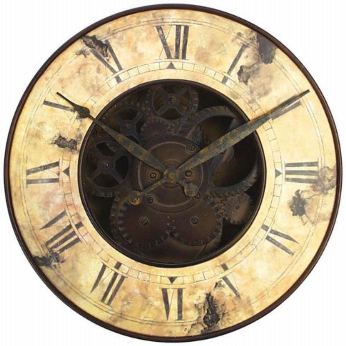 Infinity Instruments Rusty Gears Resin Wall Clock