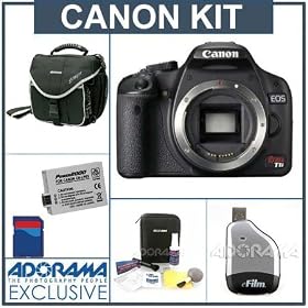 Canon Digital Rebel T1i SLR Camera Body KIT, USA Warranty - Black Finish - with 8 GB SD Memory Card, Spare LP-E5 Lithium-Ion Rechargeable Battery, Slinger Camera Bag,USB 2.0 SD Card Reader, Digital Camera & Lens Cleaning Kit