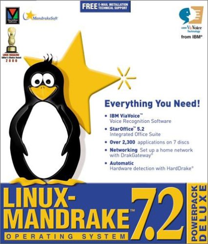 Linux Mandrake OS 7.2 Powerpack Deluxe