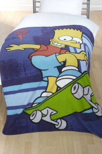 Childrens Toyshop  Toys : Bart Simpson SK8 Wear LARGE Fleece throw blanket