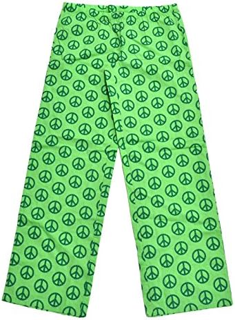 Victoria's Secret Pink Pajama Sleep Pants Green Peace Sign Medium