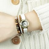 Kahuna Women's Quartz Watch with Purple Dial Analogue Display and White PU Strap AKLS-0200L