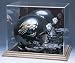 Full Size Football Helmet Display Case with Mirrored Back (Wood Base)