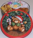 Scott's Cakes Taffy, Pretzel Brittle, and Peanut Butter Pretzel Nuggets Combo in a Christmas Teddy Bear Tin