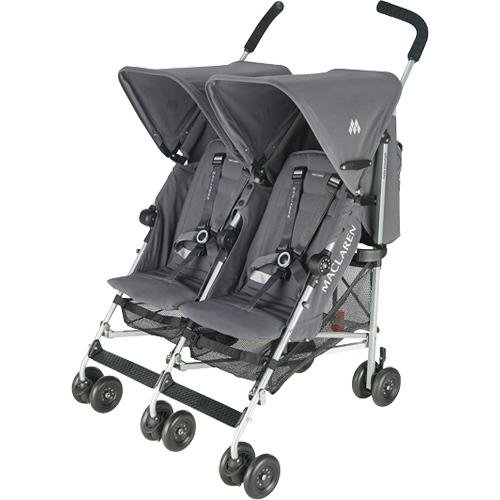 Maclaren Twin Triumph Stroller, Charcoal/Silver