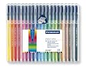 Staedtler Triplus Colour 323 SB20 Fibre Tip Pens In Desktop Box - 20 Assorted Colours