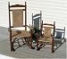 Grand Parents and Grand Kids Oak and Rattan Rocking Chair Pair