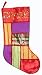 16" Fancy Contemporary Colorful Satin Patch Work "Peace" Christmas Stocking