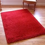 Twilight 39001-1210 Thick Luxurious Shaggy Rug Red