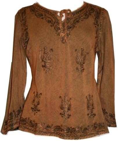 Agan Traders Women's #117 Gypsy Medieval Renaissance Embroidered Tunic Blouse