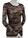 Kavio! Junior Camouflage Striped Burnout Twisted Crew Neck Long Sleeve