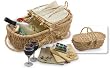 Natural Willow Eco-Friendly Wine & Cheese Picnic Basket Set with Accessories