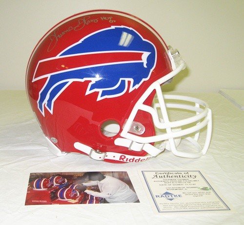 Thurman Thomas Autographed/Hand Signed Buffalo Bills Full Size Authentic Proline Football Helmet wit
