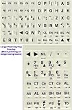 Large Print Computer Keyboard Stick-Ons / Oversized Black Letters on White / Off White Background