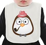 Hipster penguin ネクタイを有する有機ビブ Medium