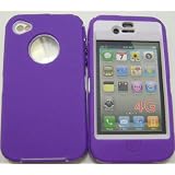 SportyGigabite Body Armor for iphone 4 Defender Style Case, Free Skin-Purple/White ~ SportyGigabite
