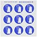 Brady 58557 Pressure Sensitive Vinyl Right-To-Know Pictogram Labels , Blue On White,  1 1/2" Height x 1 1/2" Width,  Pictogram "Gloves" (9 Per Card,  1 Card per Package)