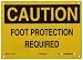 Brady 65039 14" Width x 10" Height, B-120 Premium Fiberglass, Black on Yellow Protective Wear Sign, Legend "Caution Foot Protection Required"