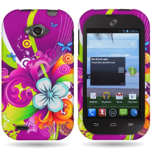 CoverON® Purple Floral Medley Hard Slim Case for ZTE Savvy - with Cover Removal Pry Tool