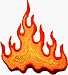 Flame / Fire - Embroidered Iron On or Sew On Patch