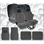 Universal Car Seat Covers with Car Floor Mats Steering Wheel Cover and Seat Belt Cover Set