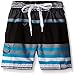 Kanu Surf Boys' Viper Quick Dry UPF 50+ Beach Swim Trunk, Optic Black/Aqua, 3T