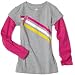 Adidas Girls 7 16 2 in 1 3 stripes Long sleeve Tee, Medium Grey Heather/Intense Pink, Large 5185oG qFoL. AA75 Adidas Girls 7 16 2 in 1 3 stripes Long sleeve Tee, Medium Grey Heather/Intense Pink, Large