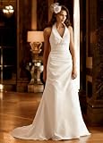 David's Bridal Wedding Dress: Taffeta Trumpet with Button Back Detail Style SML9790