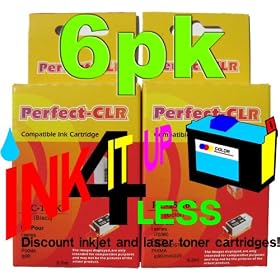6pk Compatible Canon (3)BCI-15 Black (3) BCI-16 color Ink Cartridges. Fits Canon Portable Printers PIXMA iP90 PIXMA iP90V SELPHY DS700 SELPHY DS810.