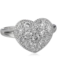 Sterling Silver Simulated Diamond Heart Ring