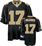 Robert Meachem Jersey: Reebok Black Replica #17 New Orleans Saints Jersey - Medium