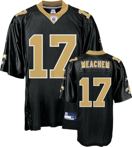 Robert Meachem Jersey: Reebok Black Replica #17 New Orleans Saints Jersey - Medium