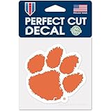 NCAA Clemson University Perfect Cut Color Decal, 4" x 4"