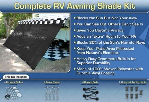 RV Awning Shade Motorhome RV Shade Complete Kit 14x16