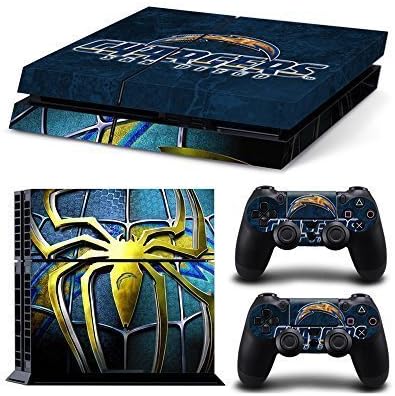 Sony PlayStation 4 Skin Decal Sticker Set - NFL San Diego Chargers (1 Console Sticker + 2 Controller Stickers)