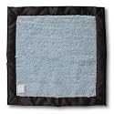 SwaddleDesigns Baby Lovie - Fuzzy Pastel Blue with Chocolate Brown Satin