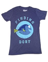 Apparel: Finding Dory Nemo Vintage Athletic Boyfriend Juniors T-shirt (Medium,Heather Navy)